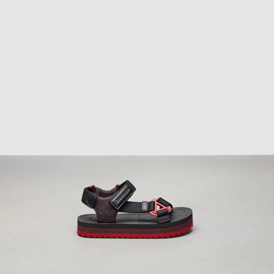 Coach Outlet Strappy Sandal In Black/red