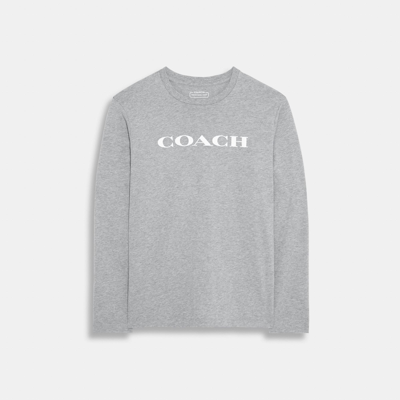 Coach Outlet Essential Long Sleeve T-shirt In Organic Cotton In Grey