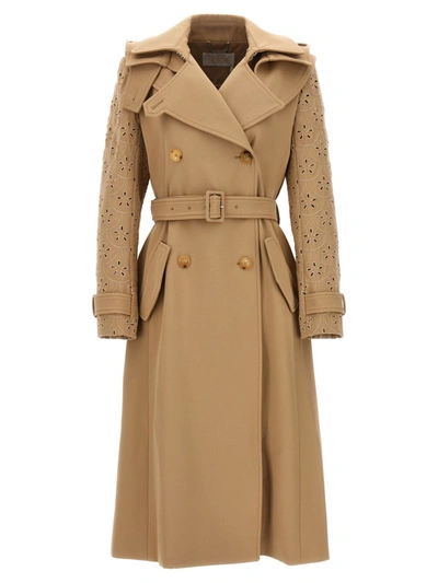 CHLOÉ CHLOÉ EMBROIDERED HOODED TRENCH COAT
