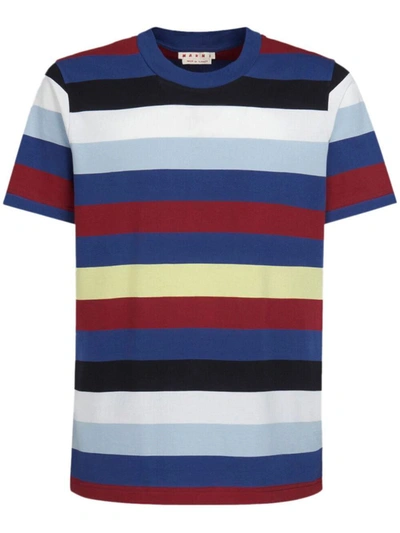 Marni Stripe-print Cotton T-shirt In Multicolor