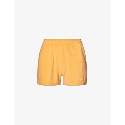 Sporty And Rich Ny Tennis Club Cotton Shorts In Saffron