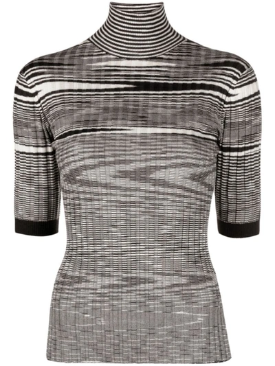 Missoni Sport Space-dyed Cashmere And Silk Blend Turtleneck Jumper In Black