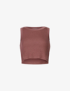 Allsaints Rina Rib Crop Tank In Pink Mauve