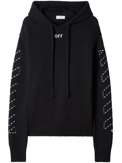 Off-white Arrows Diag Hoodie In Black