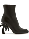 Palm Angels 110mm Palm Heel Leather Ankle Boots In Black No C
