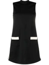 Palm Angels Sleeveless Track Dress With Patch Pockets In Black