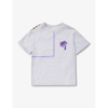 Palm Angels Animalier Logo-print Cotton T-shirt In Melange Gr
