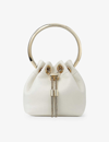 Jimmy Choo Latte Bon Bon Micro Leather Top-handle Bag In Latte