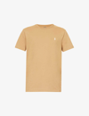 Polo Ralph Lauren Mens Cafe Tan Logo-embroidered Custom-fit Cotton-jersey T-shirt