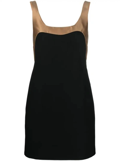 Valentino Colour-block Silk Dress In Black