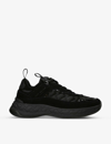 Kurt Geiger London Womens Black Kensington Eagle-head Embellished Suede Low-top Trainers In Black