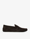 Tod's Tods Mens Dark Brown Gommino Driver Suede Loafers