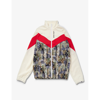 PALM ANGELS PALM ANGELS BOYS WHITE BLAC KIDS CAMO-PATCH LOGO-PRINT WOVEN JACKET 8-12 YEARS