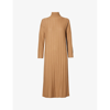 MAX MARA MAX MARA WOMEN'S CAMEL AREZZO RIBBED WOOL KNITTED MIDI DRESS