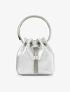 JIMMY CHOO JIMMY CHOO SILVER BON BON MICRO METALLIC LEATHER TOP-HANDLE BAG