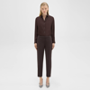 Theory Treeca Pull-on Pant In Admiral Crepe In Mink