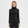 Theory Turtleneck Bodysuit In Motion Jersey In Black