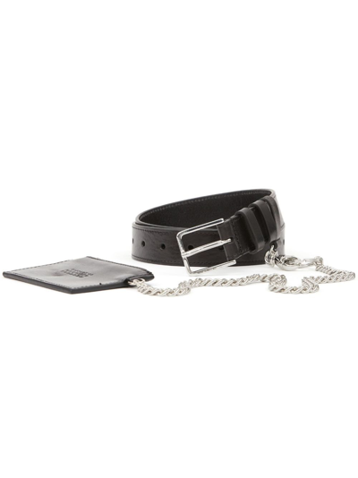 Mm6 Maison Margiela Chain-link Buckle Belt In Black