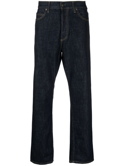 Carhartt Logo-patch Denim Trousers In Blue