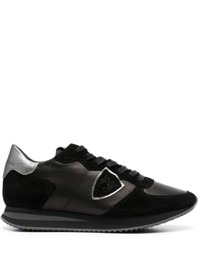 Philippe Model Paris Tropez X Leather Sneakers In Black