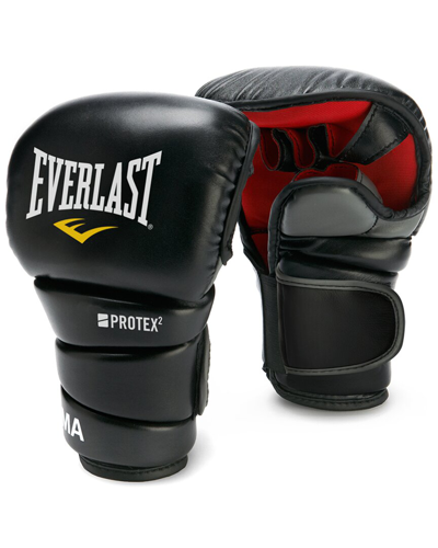 Everlast Protex 3 Leather Mma Gloves & Bag In Black