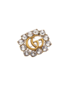 GUCCI GG CRYSTAL & METAL BROOCH