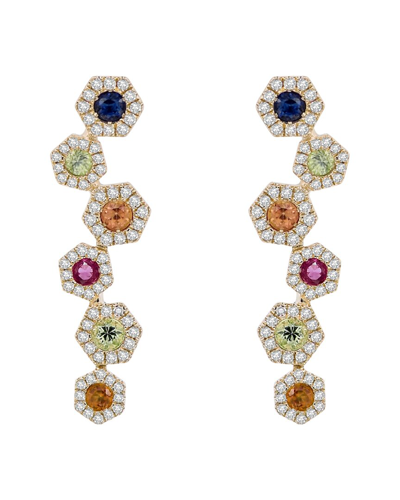 Diana M. 14k 1.24 Ct. Tw. Diamond & Sapphires Earrings