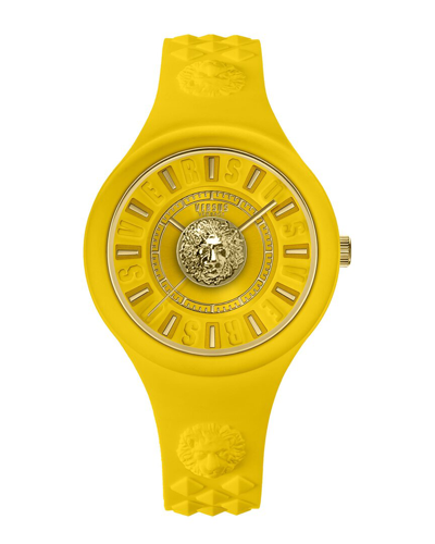 Versus Fire Island Silicone Watch In Yellow