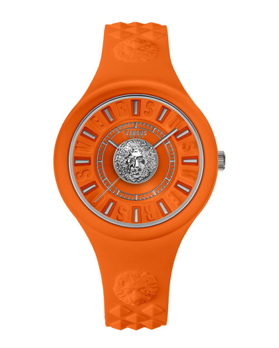 Versus Fire Island Silicone Watch In Orange