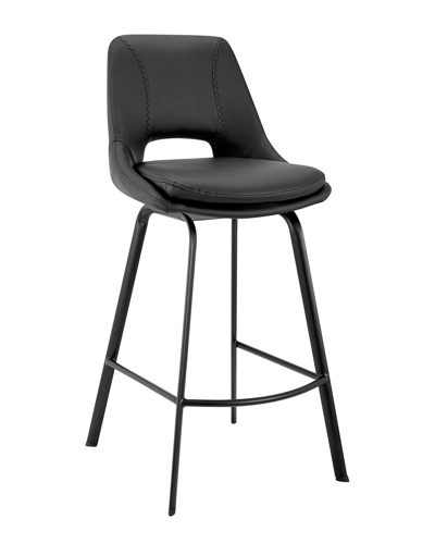 Armen Living Carise Metal Swivel 30in Bar Stool In Black