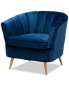 DESIGN STUDIOS DESIGN STUDIOS EMELINE GLAM AND LUXE NAVY BLUE VELVET ACCENT CHAIR