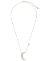 Sterling Forever Cubic Zirconia Crescent Star Charm Necklace