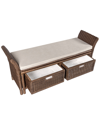 HAPPIMESS HAPPIMESS TROPIC 52IN 2 DRAWER WICKER STORAGE BENCH WITH LINEN CUSHION