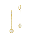 Sterling Forever 14k Plated Pearl Long Drop Earrings