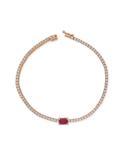 Sabrina Designs 14k Rose Gold 2.54 Ct. Tw. Diamond & Ruby Tennis Bracelet