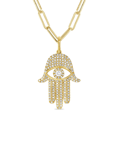 Sabrina Designs 14k 0.46 Ct. Tw. Diamond Hamsa Necklace