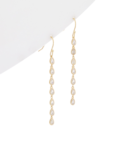 Rivka Friedman 18k Gold Clad Cz Drop Earrings