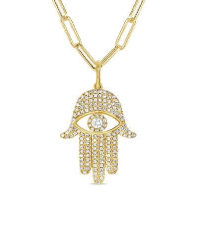 Sabrina Designs 14k 0.46 Ct. Tw. Diamond Hand Of God Necklace