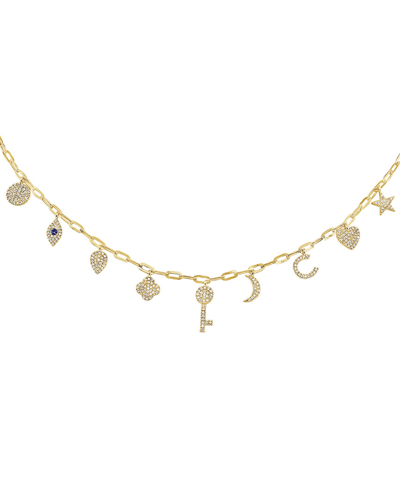 Sabrina Designs 14k 0.49 Ct. Tw. Diamond & Sapphire Charm Necklace