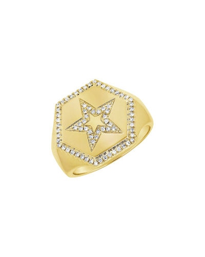 Sabrina Designs 14k 0.21 Ct. Tw. Diamond Star Signet Ring