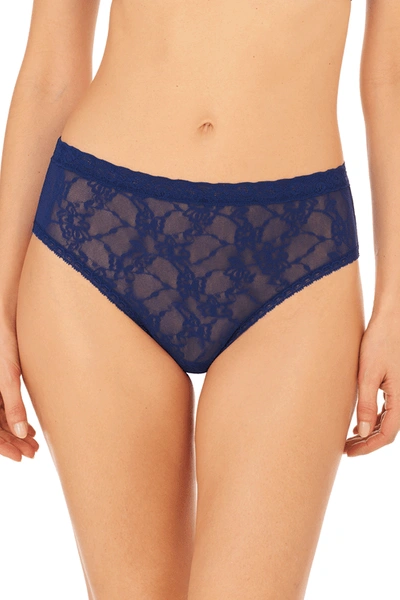 Natori Bliss Allure One-size Lace Girl Brief Panty In Indigo