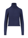 Ami Alexandre Mattiussi Logo Cachemire Sweater In Blue