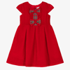 Rachel Riley Baby Girls Red Crushed Velvet Dress In Red