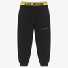 OFF-WHITE BOYS BLACK INDUSTRIAL COTTON JOGGERS
