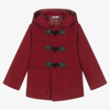 Babidu Boys Red Duffle Coat In Red