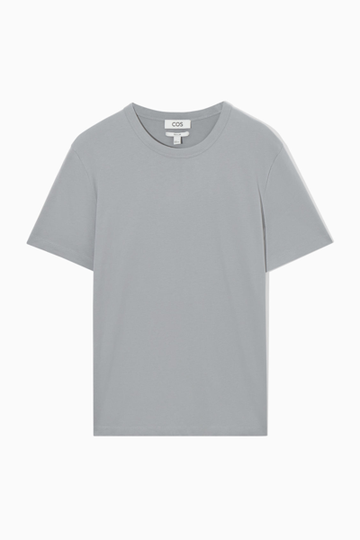 Cos Regular-fit Mid-weight Brushed T-shirt In Gray
