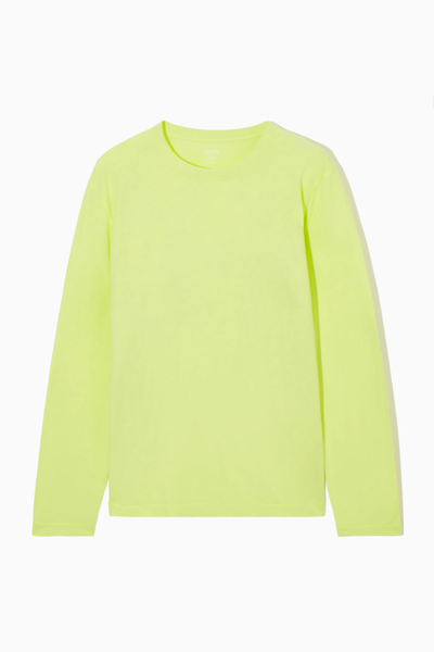 Cos Lightweight Long-sleeved T-shirt In Yellow