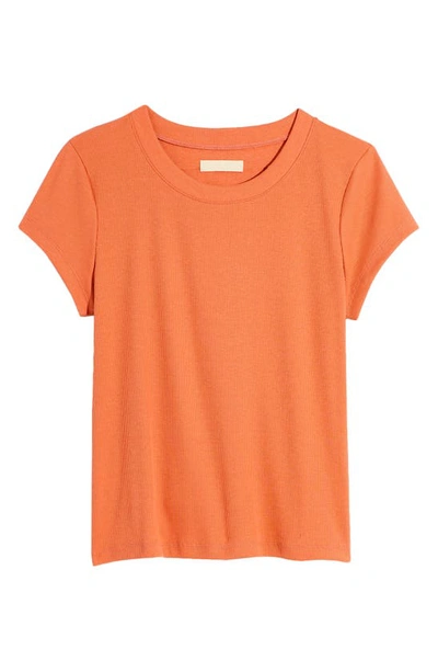 Madewell Brightside Rib T-shirt In Classic Coral