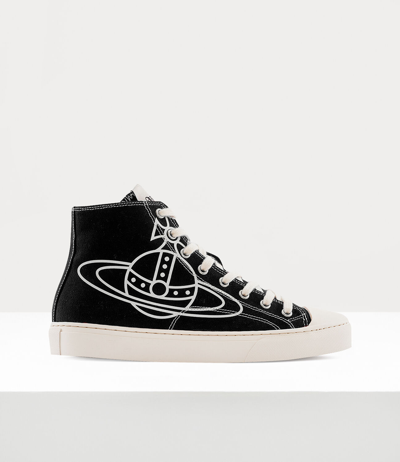 Vivienne Westwood High Top Canvas Plimsoll Cotton Canvas Black 11-45 Men