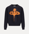 Vivienne Westwood Spray Orb-print Cotton Sweatshirt In Navy